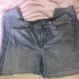 H&M denim blue mom jeans ultra high rise
